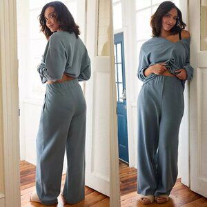 Daily Practice by Anthropologie - Sweater Pants Ribbed Pockets | XS | Gray Blue